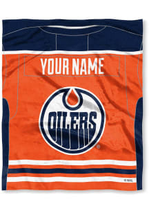 Edmonton Oilers Personalized Jersey Silk Touch Fleece Blanket