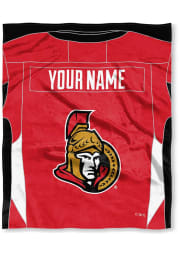 Ottawa Senators Personalized Jersey Silk Touch Fleece Blanket
