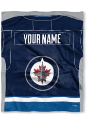 Winnipeg Jets Personalized Jersey Silk Touch Fleece Blanket