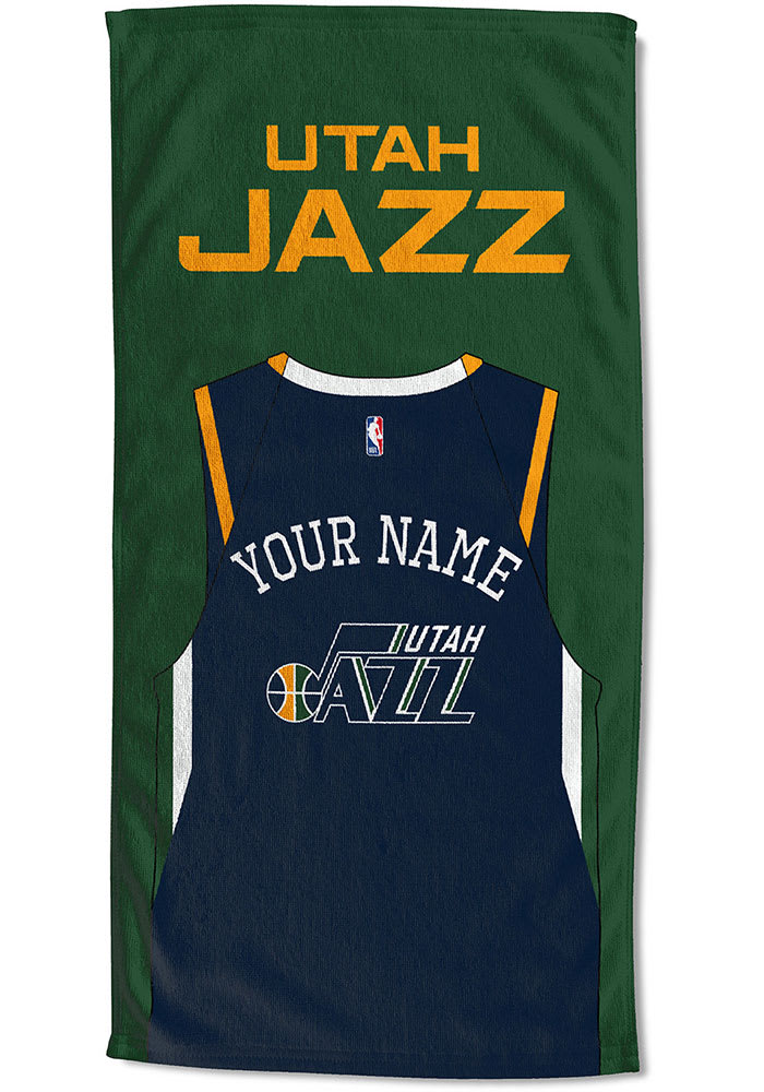 Utah Jazz Personalized Jersey Beach Towel