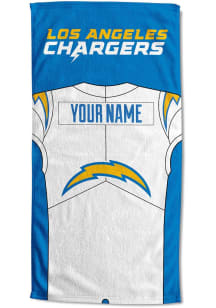 Los Angeles Chargers Personalized Jersey Beach Towel