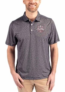 Cutter and Buck Indiana Hoosiers Mens Black 2025 CFP National Champions Pike Symmetry Short Sleeve..