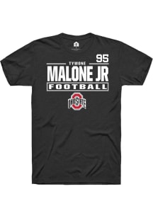 Tywone Malone jr Rally Mens Black Ohio State Buckeyes NIL Stacked Box Player T Shirt