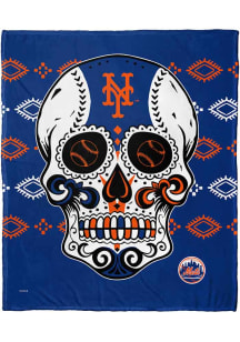 New York Mets Candy Skull 50x60 Silk Touch Fleece Blanket