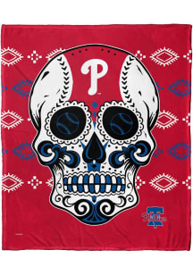 Philadelphia Phillies Candy Skull 50x60 Silk Touch Fleece Blanket