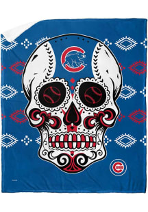 Chicago Cubs Candy Skull Silk Touch Sherpa Blanket