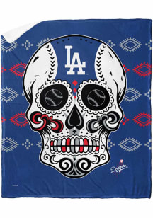Los Angeles Dodgers Candy Skull Silk Touch Sherpa Blanket