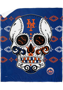 New York Mets Candy Skull Silk Touch Sherpa Blanket