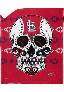 St Louis Cardinals Candy Skull Silk Touch Sherpa Blanket