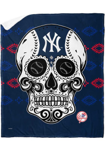 New York Yankees Candy Skull Silk Touch Sherpa Blanket
