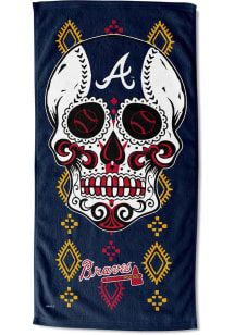 Atlanta Braves Candy Skull Printed Beach Towel
