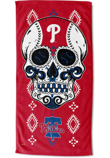 Philadelphia Phillies Candy Skull Printed Beach Towel