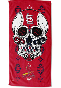St Louis Cardinals Candy Skull Printed Beach Towel
