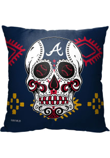 Atlanta Braves Candy Skull 18x18 Pillow