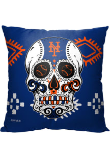 New York Mets Candy Skull 18x18 Pillow