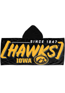 Black Iowa Hawkeyes Youth Hooded Beach Towel