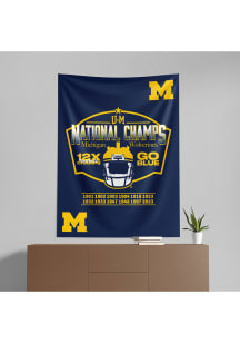 Blue Michigan Wolverines 2023 College Football National Champions Printed Hanging Tapestry Blank..