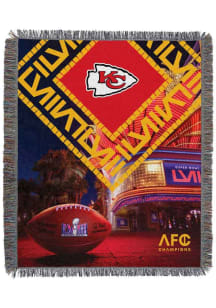Kansas City Chiefs 2024 Super Bowl LVIII Bound Woven Tapestry Blanket