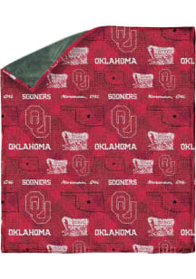 Oklahoma Sooners 60X70 Chenille W/ Shp Rev Sherpa Blanket