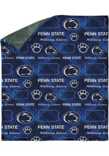 Blue Penn State Nittany Lions 60X70 Chenille W/ Shp Rev Sherpa Fleece Blanket