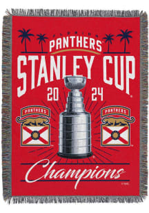 Florida Panthers NHL Stanley Cup Champions 2024 48x60 Wove Tapestry Blanket