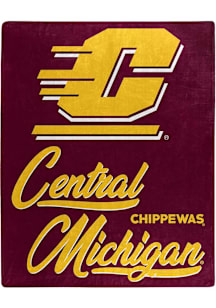 Central Michigan Chippewas 50x60 Signature Raschel Throw Blanket - Maroon