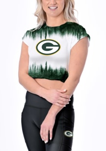 Green Bay Packers Womens White Framework Tie Dye SS Athleisure Tee
