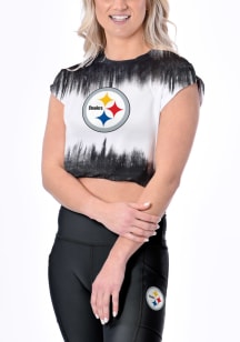 Pittsburgh Steelers Womens White Framework Tie Dye SS Athleisure Tee