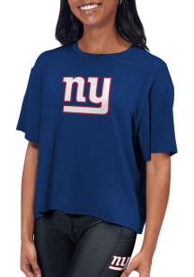 New York Giants Womens Blue Format SS Athleisure Tee