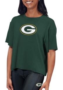 Green Bay Packers Womens Green Format SS Athleisure Tee