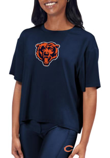 Chicago Bears Womens Navy Blue Format SS Athleisure Tee