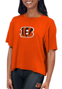 Cincinnati Bengals Womens Orange Format SS Athleisure Tee