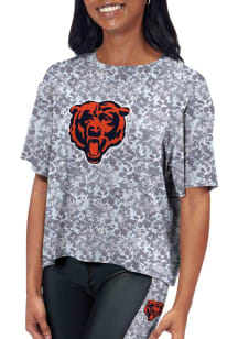 Chicago Bears Womens Navy Blue Turnout Short Sleeve T-Shirt