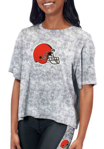 Cleveland Browns Womens Grey Turnout Short Sleeve T-Shirt