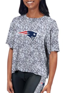 New England Patriots Womens Navy Blue Turnout Short Sleeve T-Shirt