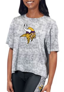 Minnesota Vikings Womens Grey Turnout Short Sleeve T-Shirt