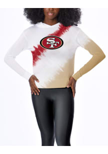 San Francisco 49ers Womens White Rundown Tie Dye Hooded Sweatshirt