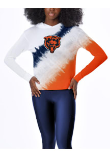 Chicago Bears Womens White Rundown Tie Dye Hooded Sweatshirt