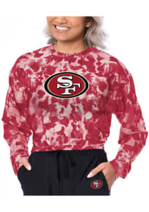 San Francisco 49ers Womens Red Shape High Low LS Tee
