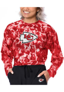 Kansas City Chiefs Womens Red Shape High Low LS Tee