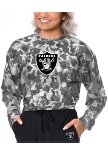 Las Vegas Raiders Womens Grey Shape High Low LS Tee