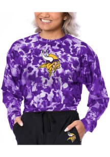 Minnesota Vikings Womens Purple Shape High Low LS Tee