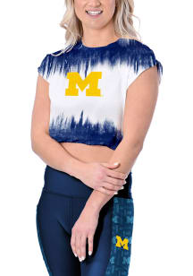 Michigan Wolverines Womens White Framework Tie Dye SS Athleisure Tee