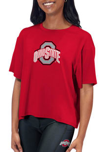 Ohio State Buckeyes Womens Red Format SS Athleisure Tee