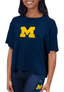 Michigan Wolverines Womens Gold Format SS Athleisure Tee