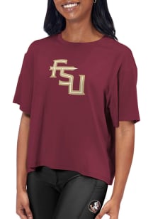 Florida State Seminoles Womens Red Format SS Athleisure Tee