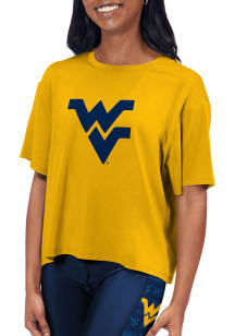 West Virginia Mountaineers Womens Gold Format SS Athleisure Tee