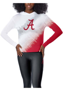 Alabama Crimson Tide Womens White Rundown Tie Dye Hooded Sweatshirt
