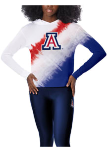 Arizona Wildcats Womens White Rundown Tie Dye Hooded Sweatshirt