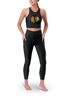 Chicago Blackhawks Womens Black 7/8 Length Pants